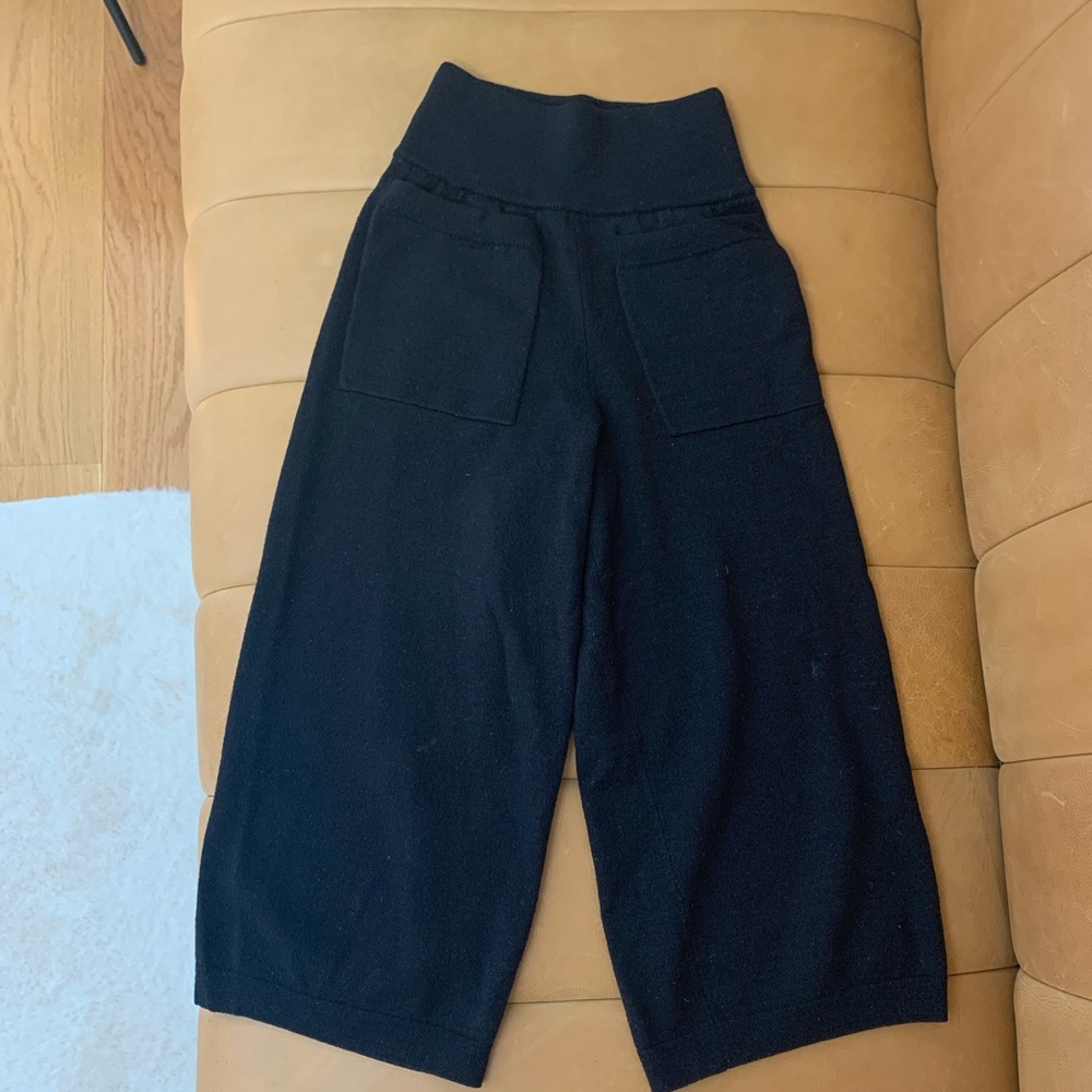 Wilfred Italian Wool Black Wide Leg Cropped Pants